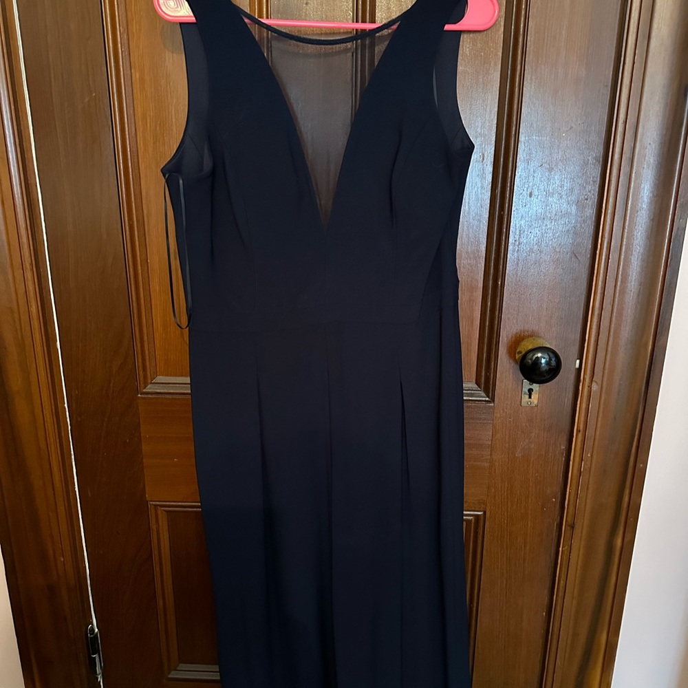 Navy blue full length jumpsuit